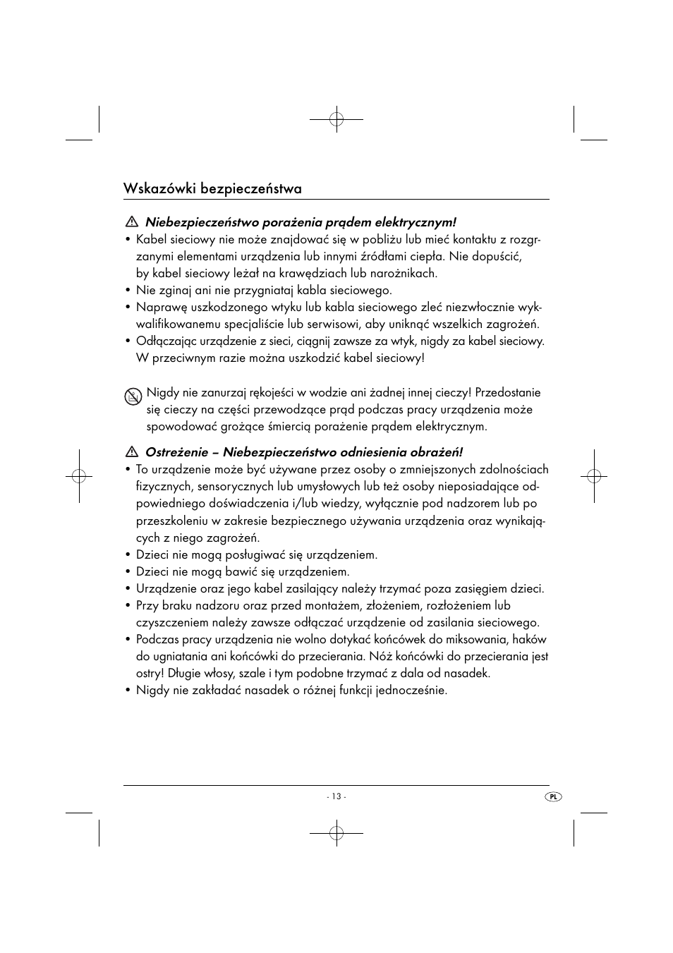 Wskazówki bezpieczeństwa | Silvercrest SHMS 300 B1 User Manual | Page 16 / 74