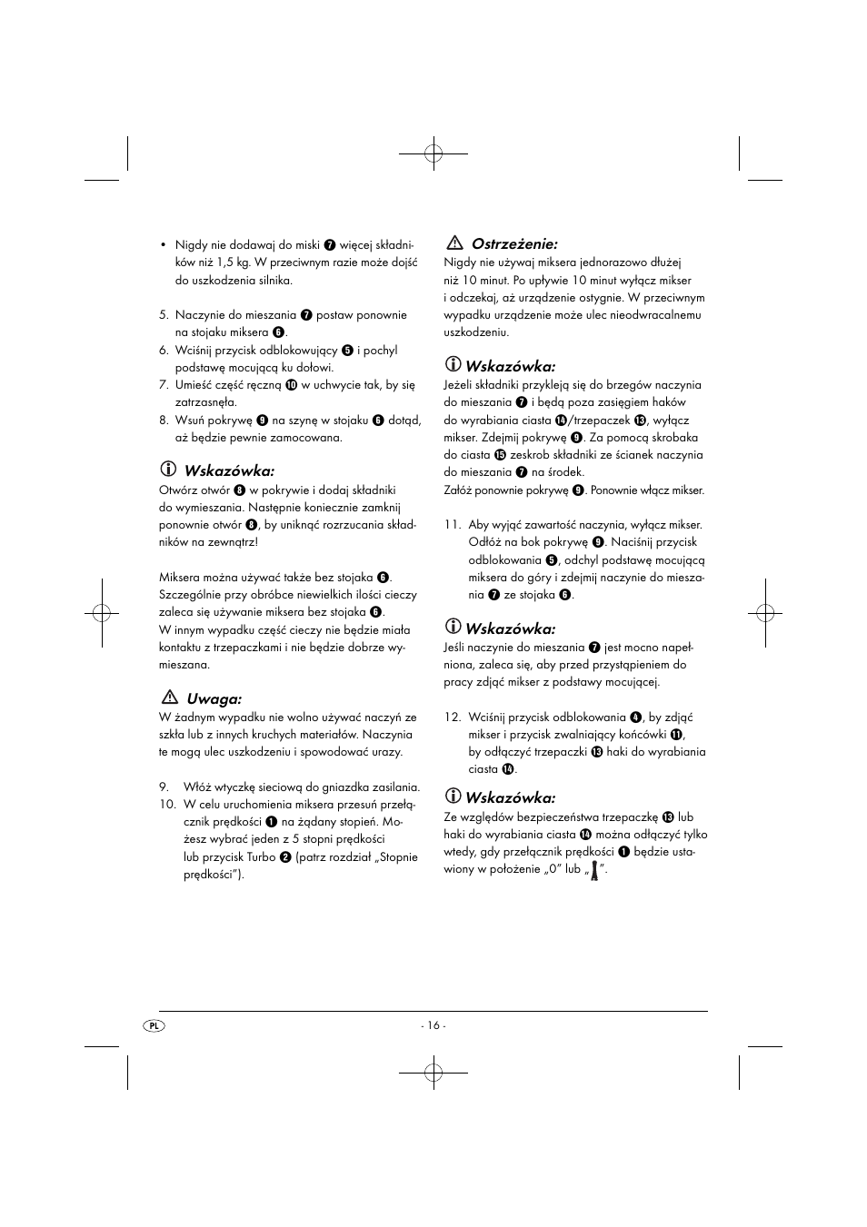 Wskazówka, Uwaga, Ostrzeżenie | Silvercrest SHMS 300 B1 User Manual | Page 19 / 74