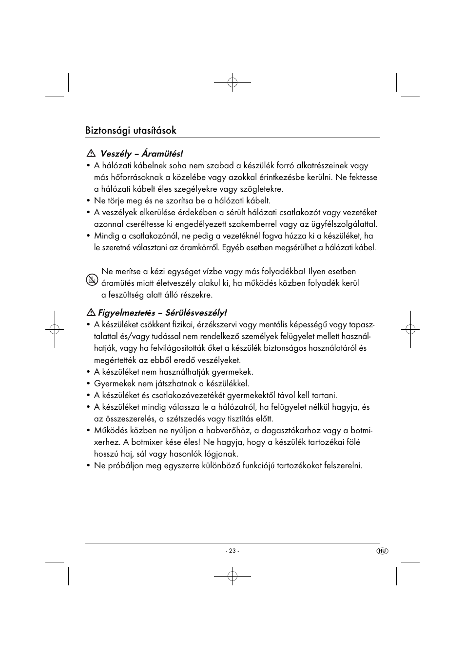 Biztonsági utasítások | Silvercrest SHMS 300 B1 User Manual | Page 26 / 74