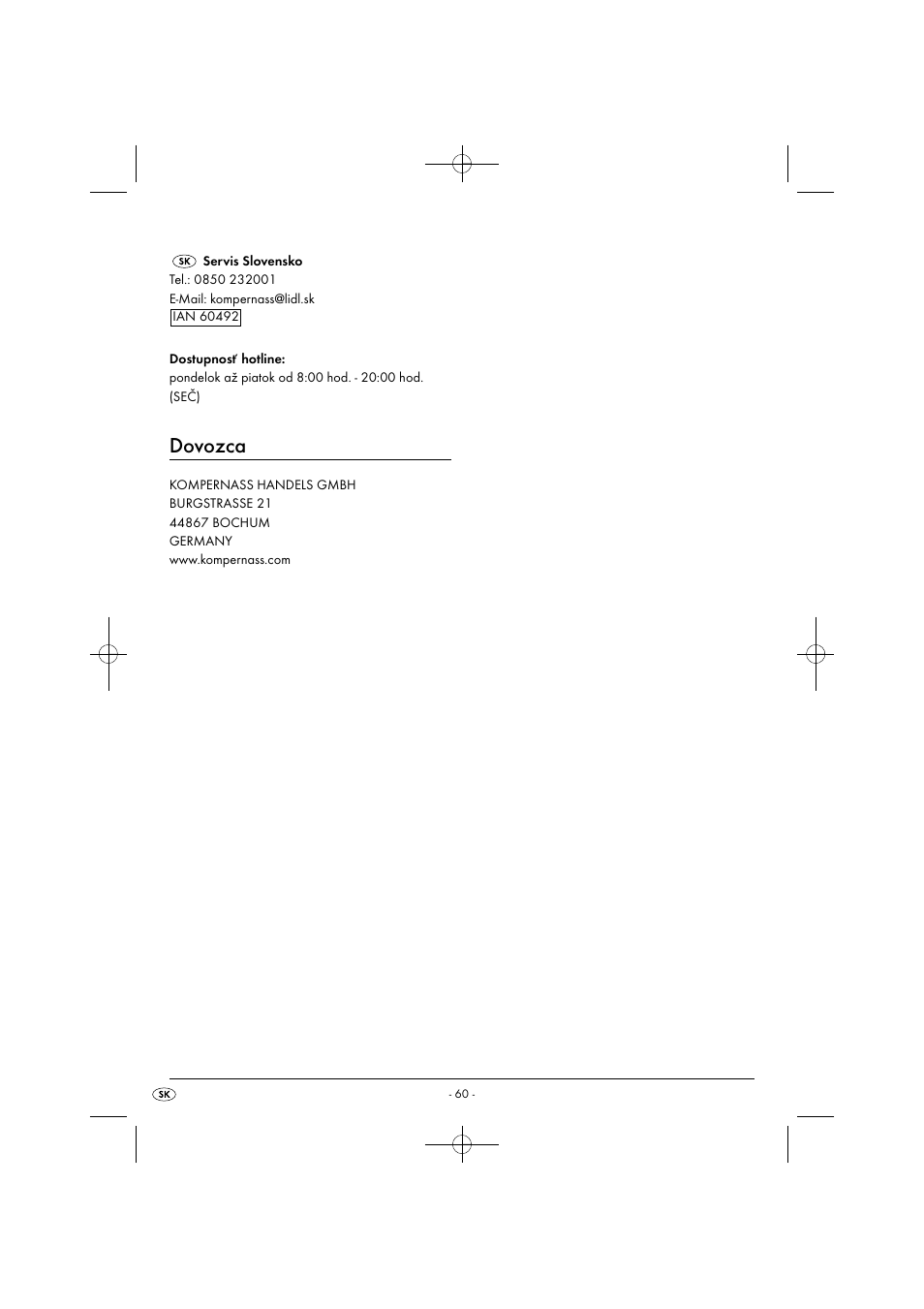 Dovozca | Silvercrest SHMS 300 B1 User Manual | Page 63 / 74