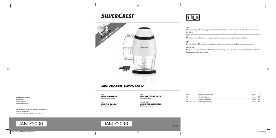 Silvercrest SMZCD 400 A1 User Manual | 49 pages