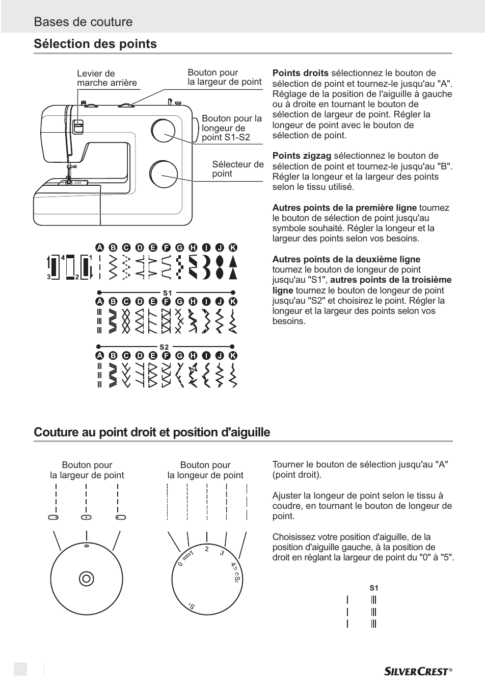 Bases de couture | Silvercrest SNM 33 B1 User Manual | Page 16 / 94