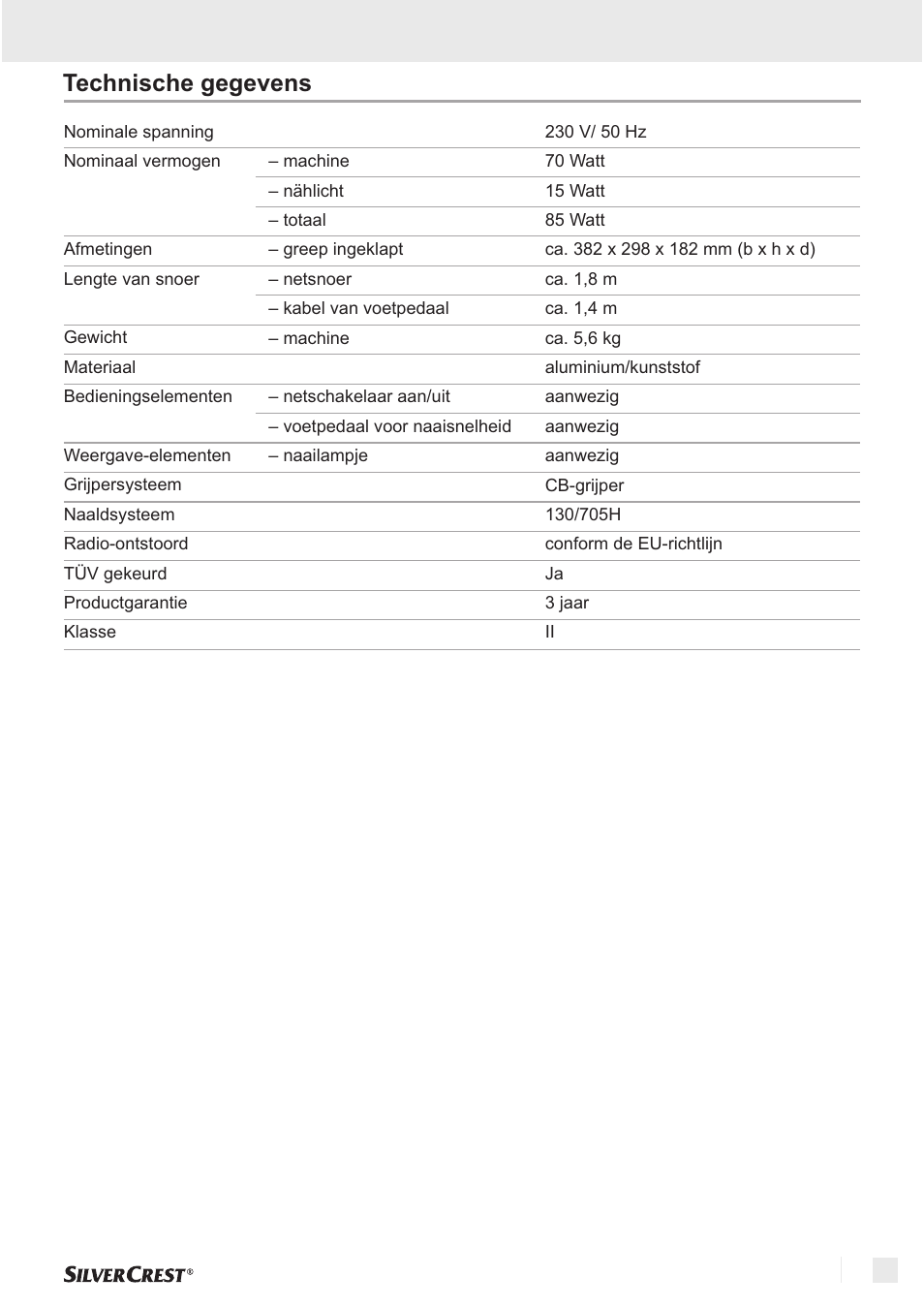 Inleiding, Technische gegevens | Silvercrest SNM 33 B1 User Manual | Page 29 / 94