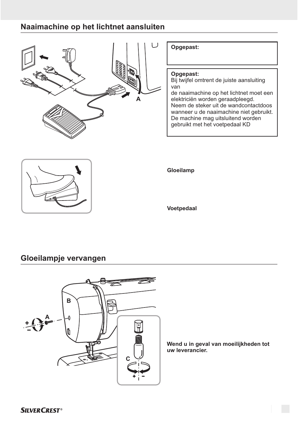 Gloeilampje vervangen | Silvercrest SNM 33 B1 User Manual | Page 31 / 94
