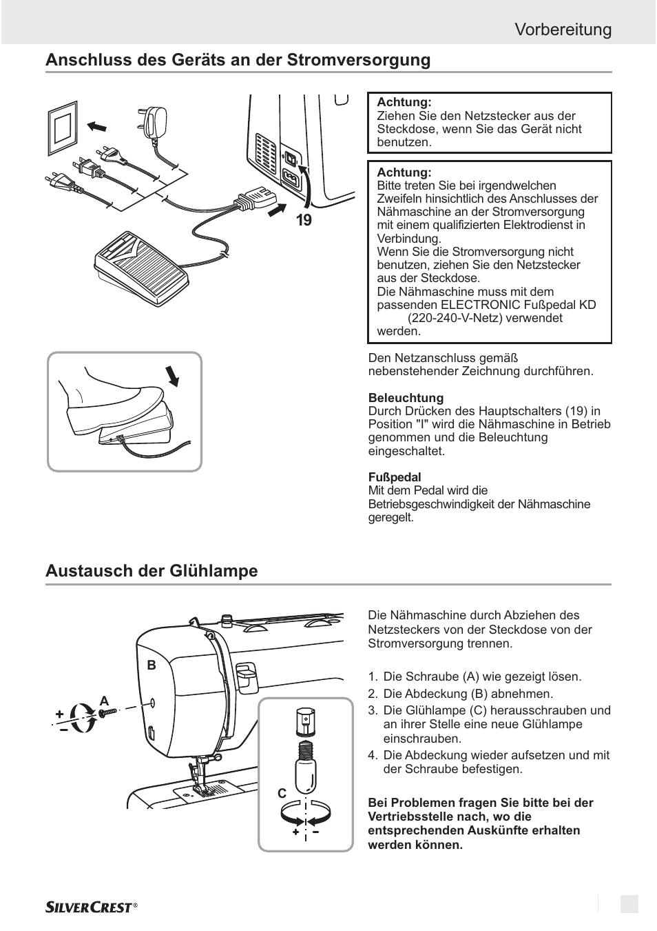 Vorbereitung | Silvercrest SNM 33 B1 User Manual | Page 53 / 94