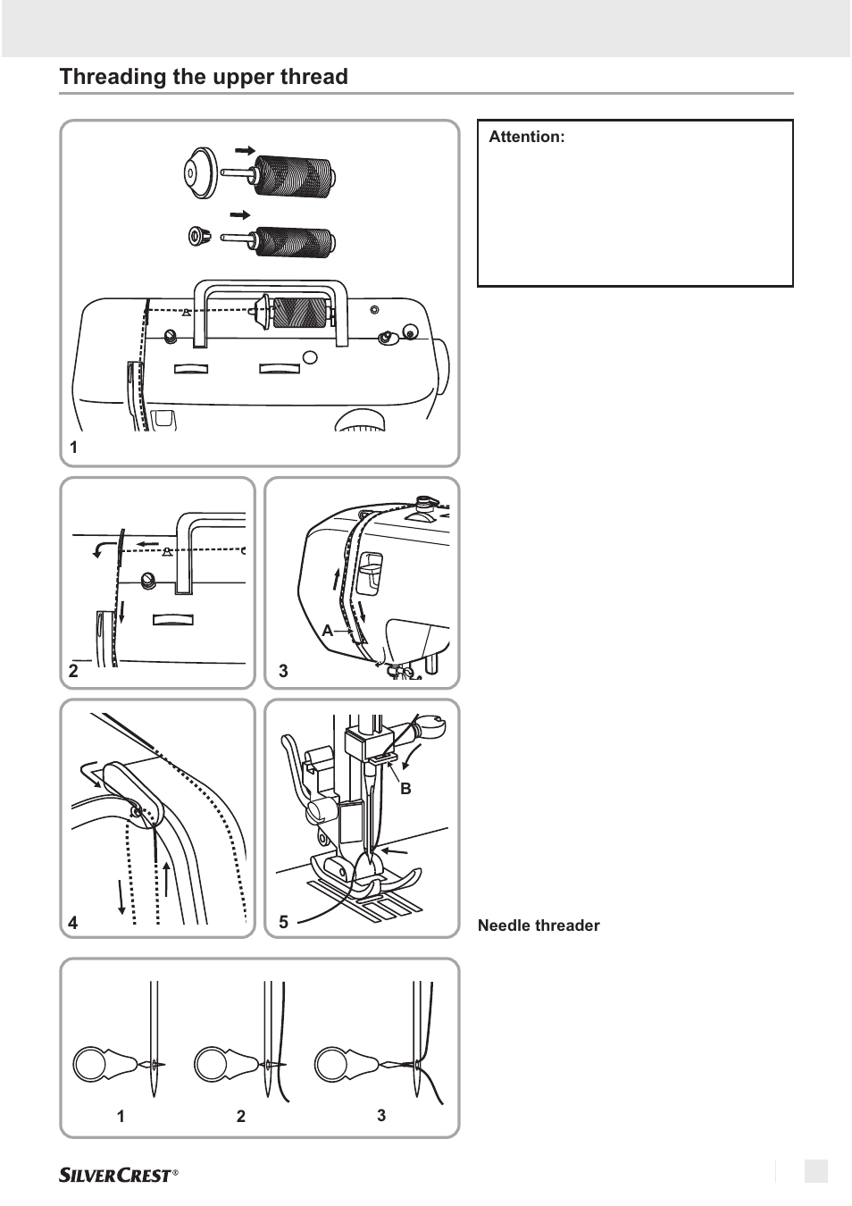Getting ready threading the upper thread | Silvercrest SNM 33 B1 User Manual | Page 79 / 94
