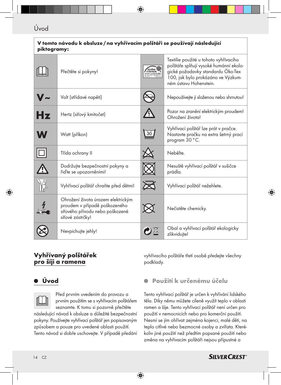 Úvod, Vyhřívaný polštářek pro šíji a ramena úvod, Použití k určenému účelu | Silvercrest SSHK 100 A2 User Manual | Page 10 / 32