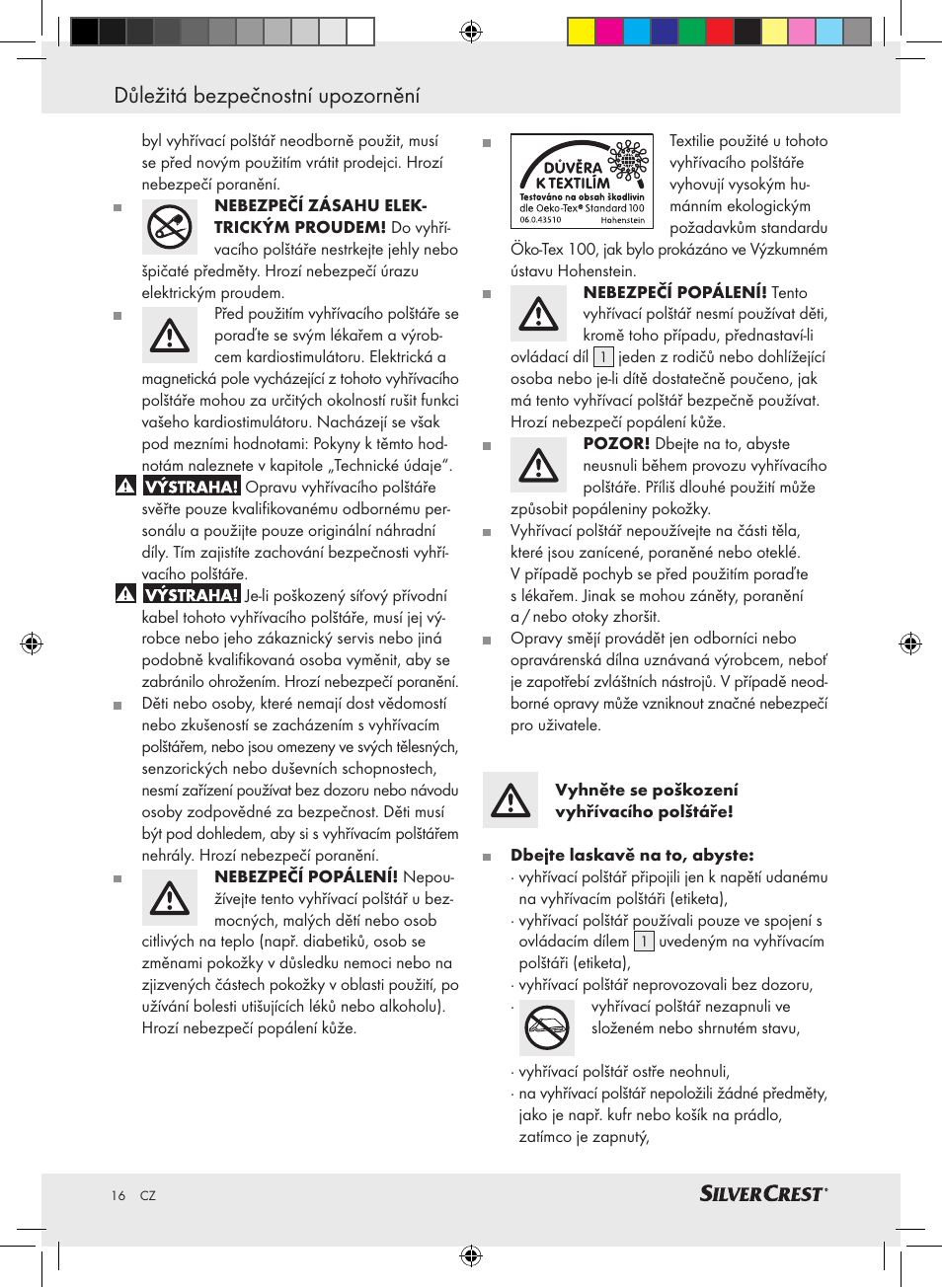 Důležitá bezpečnostní upozornění | Silvercrest SSHK 100 A2 User Manual | Page 12 / 32