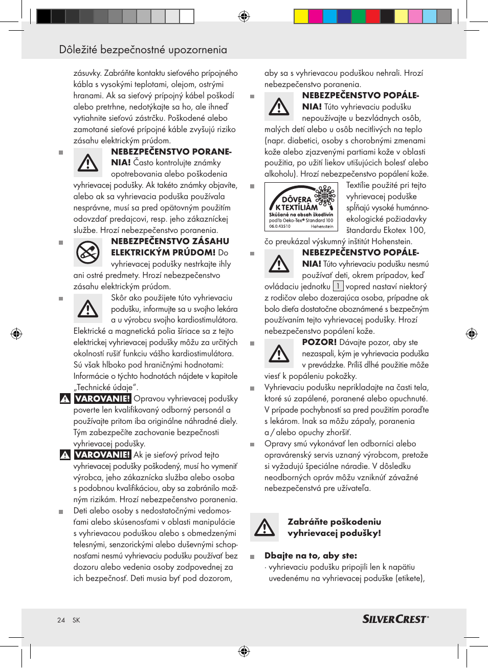 Dôležité bezpečnostné upozornenia | Silvercrest SSHK 100 A2 User Manual | Page 20 / 32
