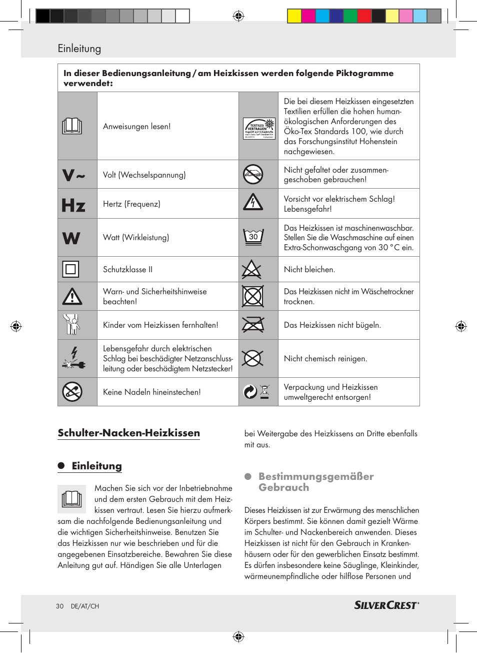 Einleitung, Schulter-nacken-heizkissen einleitung, Bestimmungsgemäßer gebrauch | Silvercrest SSHK 100 A2 User Manual | Page 26 / 32