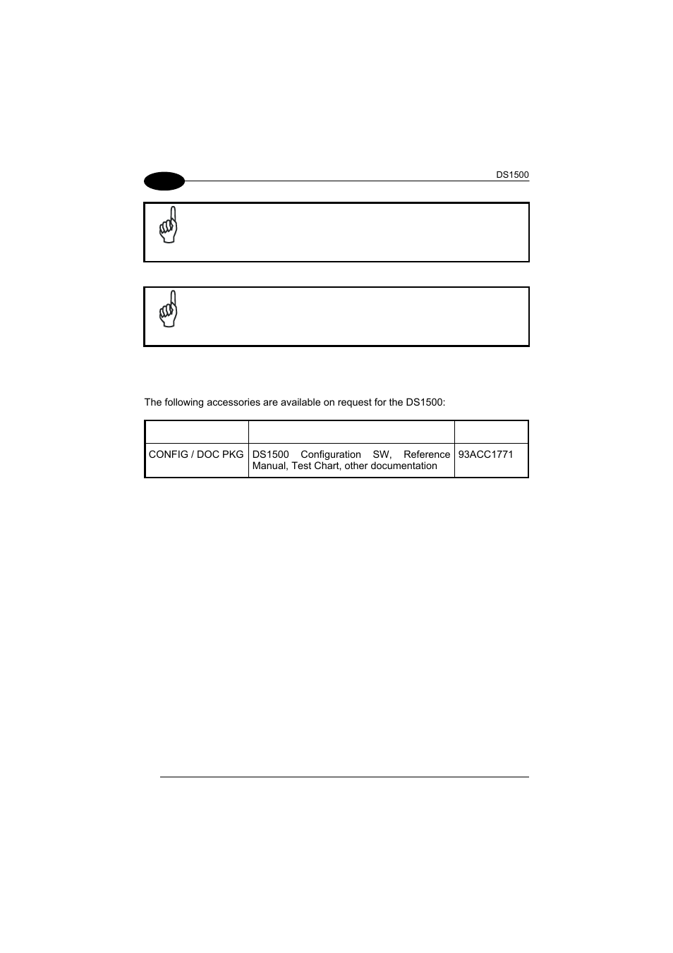 Accessories | Datalogic Scanning DS1500 User Manual | Page 18 / 65