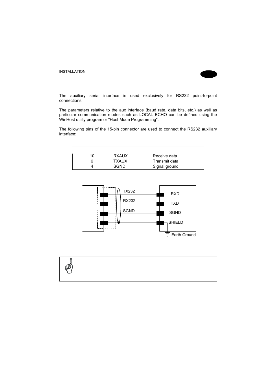 Auxiliary rs232 interface, 3 auxiliary rs232 interface | Datalogic Scanning DS1500 User Manual | Page 29 / 65