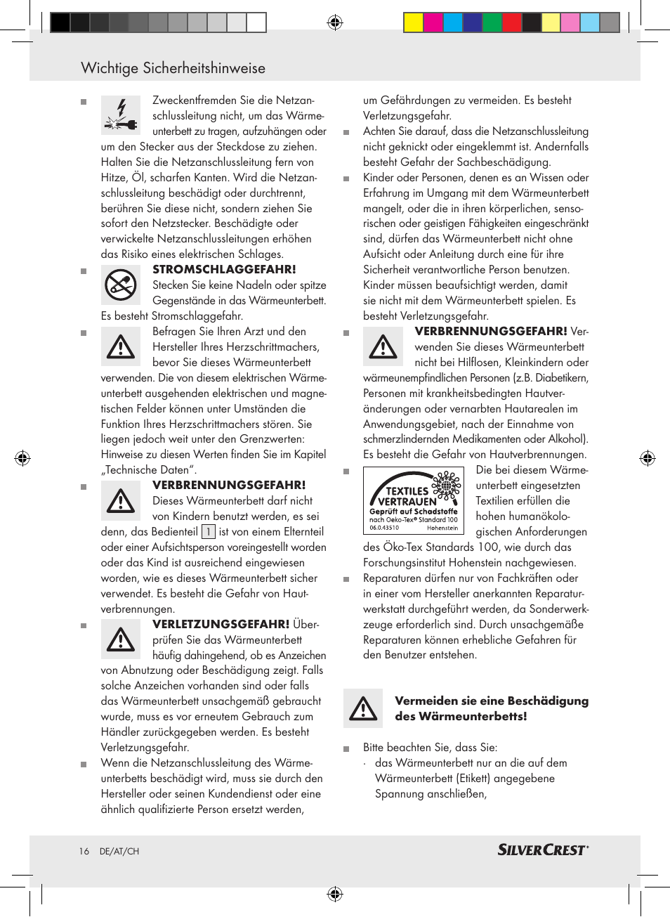 Wichtige sicherheitshinweise | Silvercrest SWUB 85 A2 User Manual | Page 12 / 24