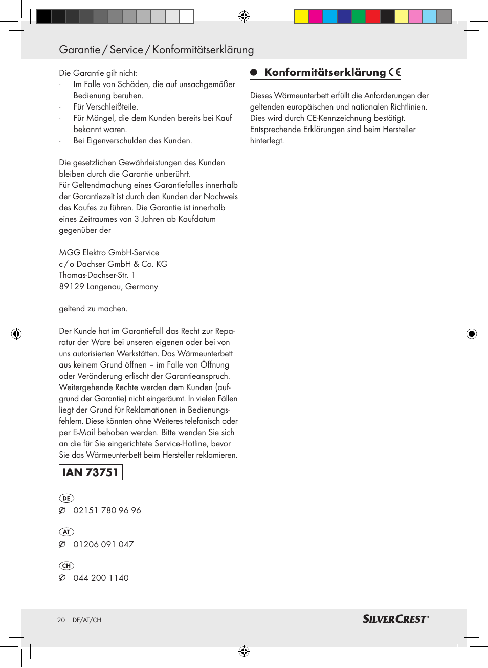 Garantie / service / konformitätserklärung, Konformitätserklärung | Silvercrest SWUB 85 A2 User Manual | Page 16 / 24