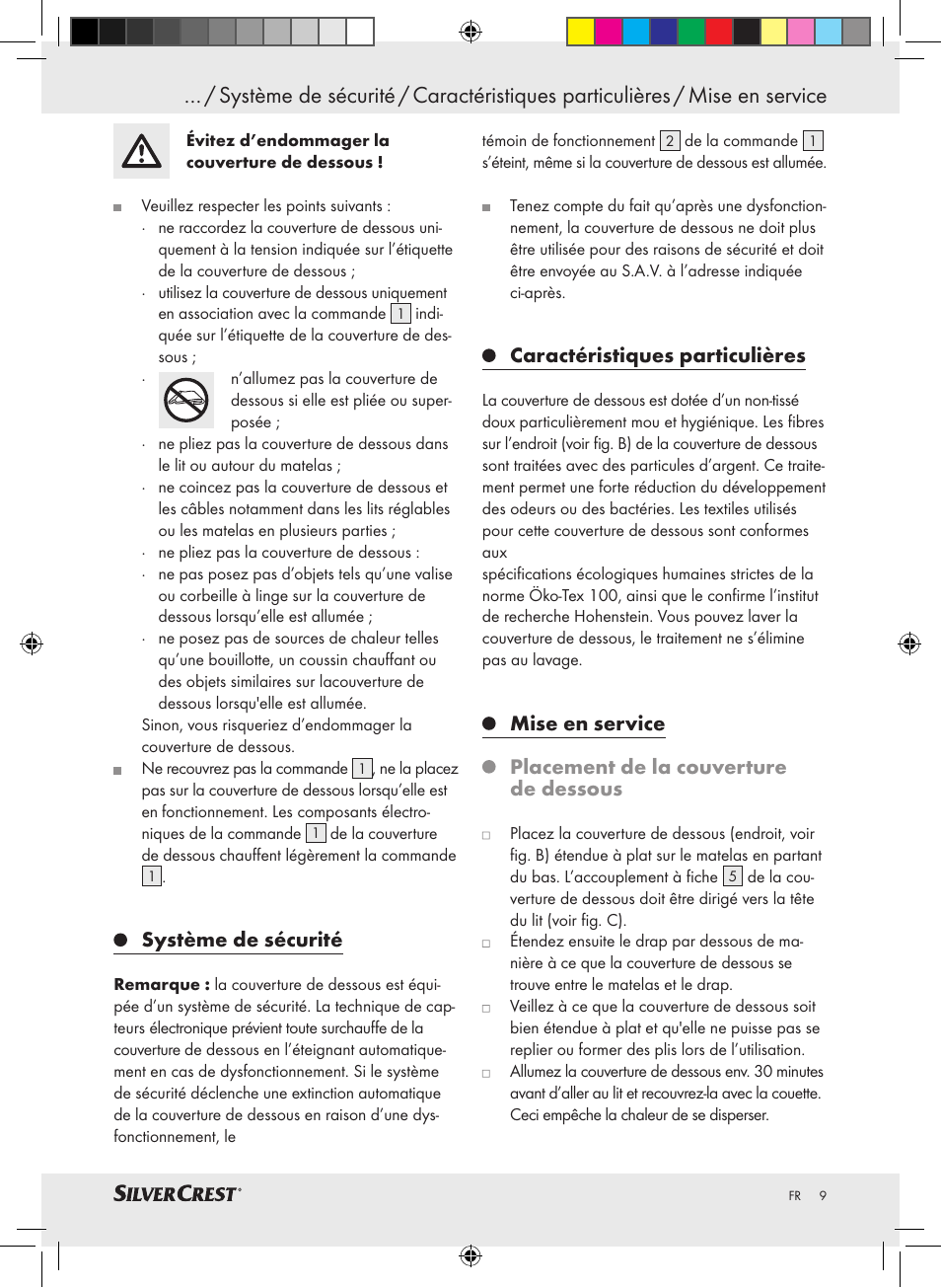 Système de sécurité, Caractéristiques particulières | Silvercrest SWUB 85 A2 User Manual | Page 5 / 24