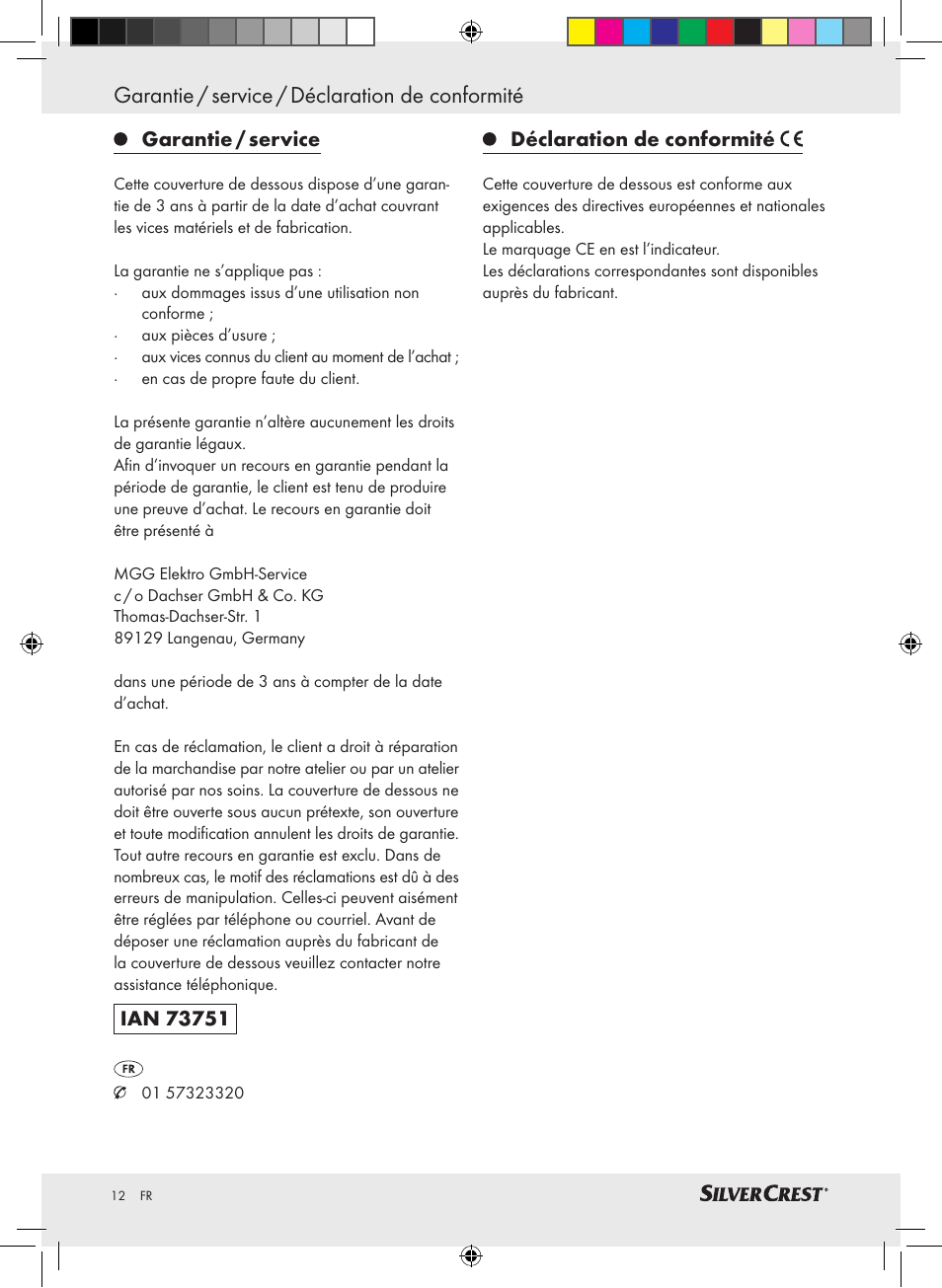 Garantie / service / déclaration de conformité | Silvercrest SWUB 85 A2 User Manual | Page 8 / 24