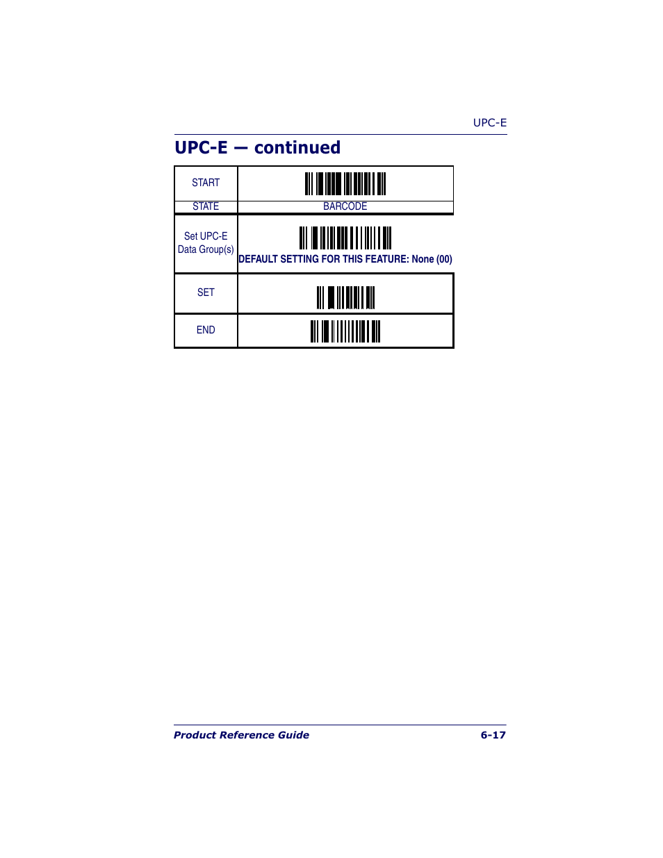 Upc-e — continued | Datalogic Scanning QUICKSCAN QS6500BT User Manual | Page 105 / 336