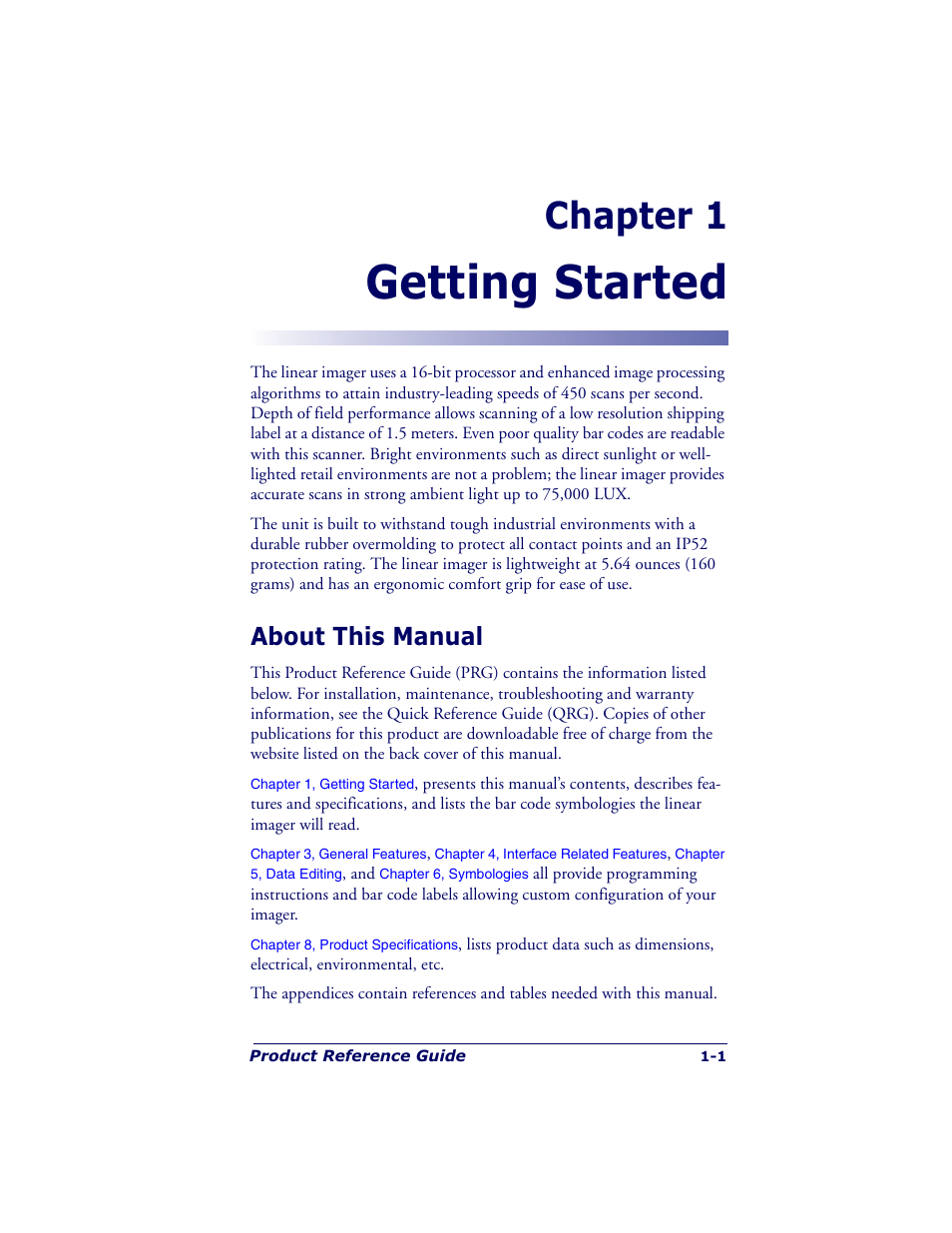 Getting started, Chapter 1, About this manual | Datalogic Scanning QUICKSCAN QS6500BT User Manual | Page 11 / 336