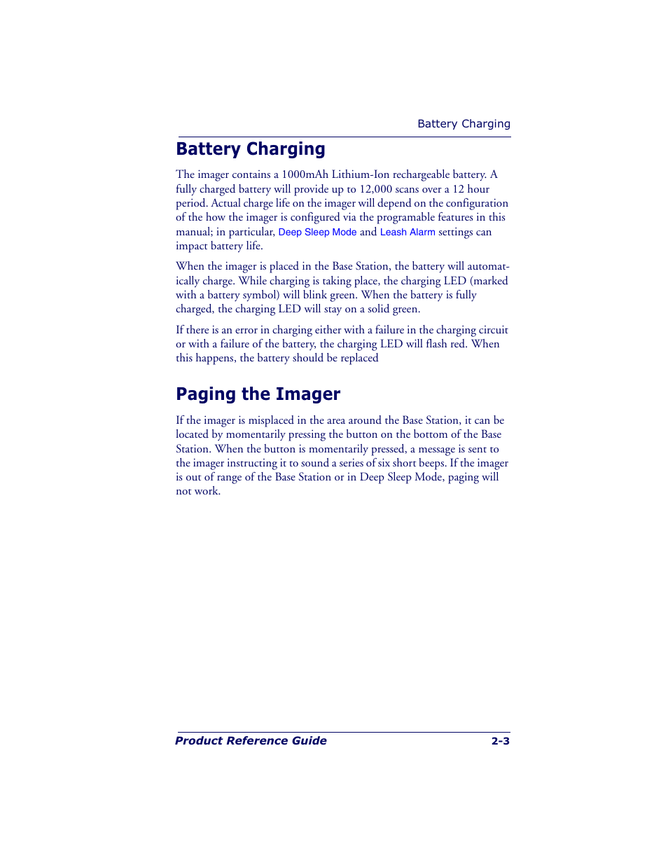 Battery charging, Paging the imager | Datalogic Scanning QUICKSCAN QS6500BT User Manual | Page 17 / 336