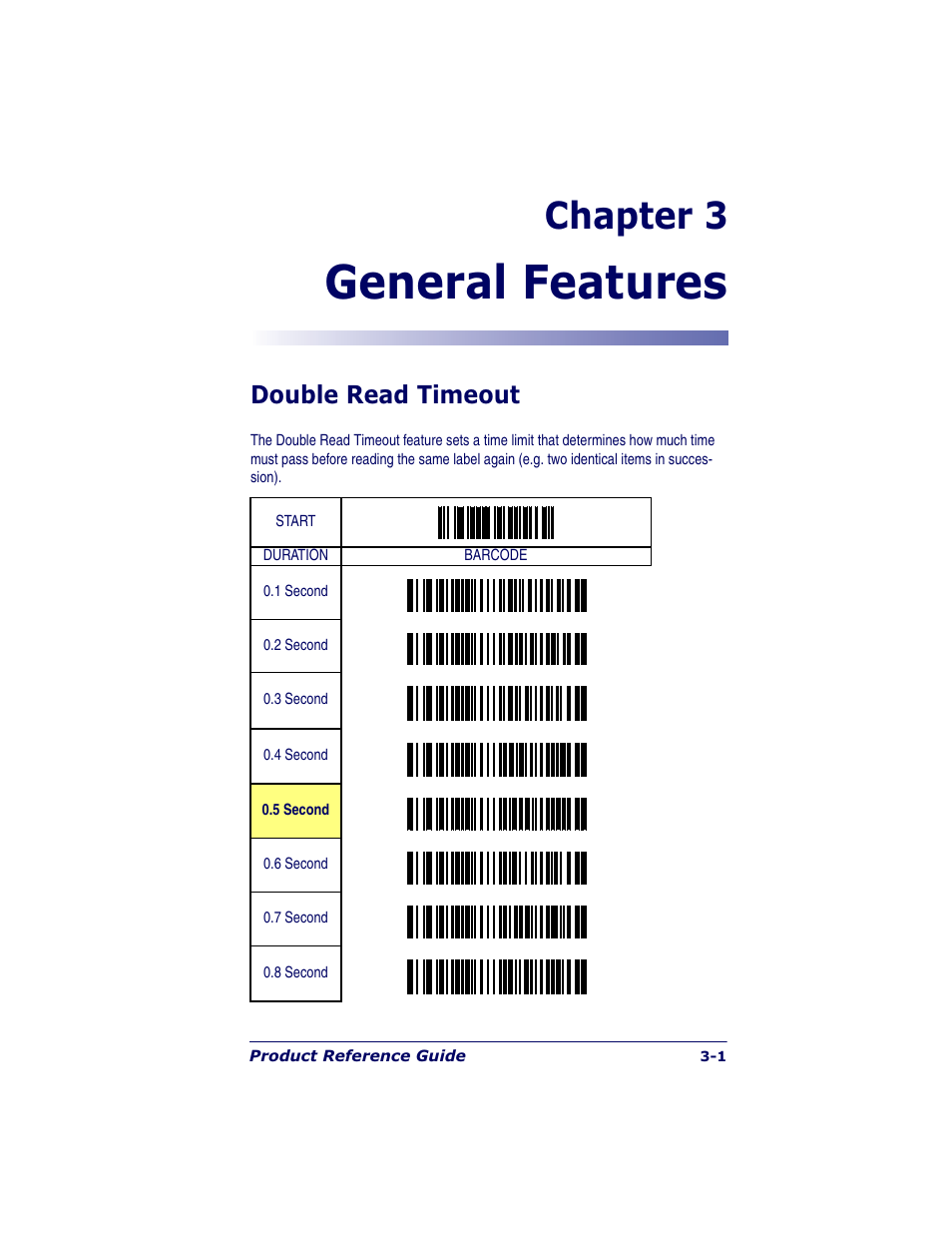 General features, Chapter 3, Double read timeout | Datalogic Scanning QUICKSCAN QS6500BT User Manual | Page 19 / 336