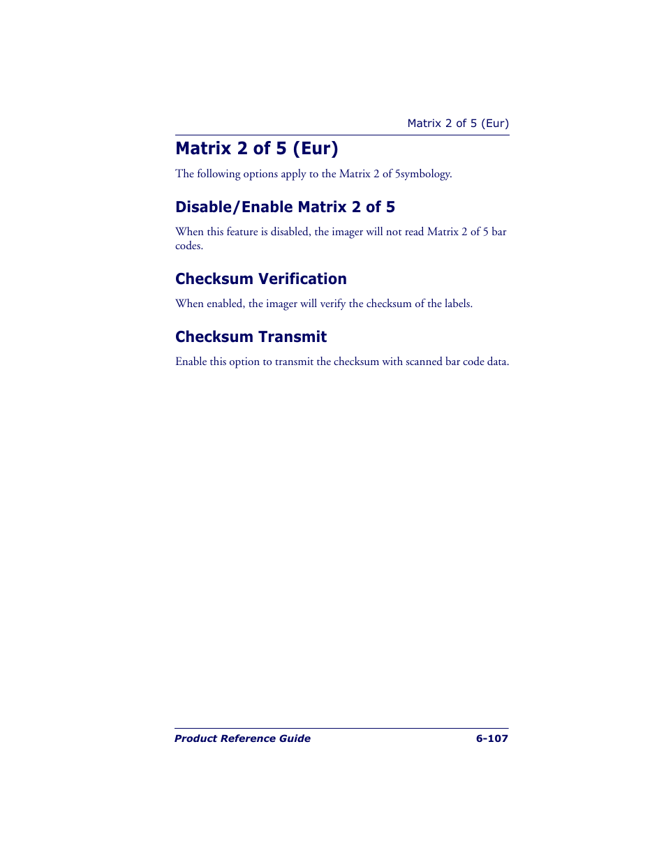 Matrix 2 of 5 (eur) | Datalogic Scanning QUICKSCAN QS6500BT User Manual | Page 195 / 336