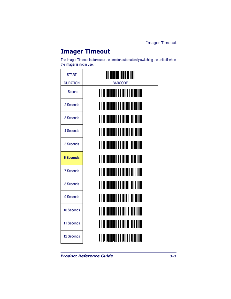 Imager timeout | Datalogic Scanning QUICKSCAN QS6500BT User Manual | Page 21 / 336