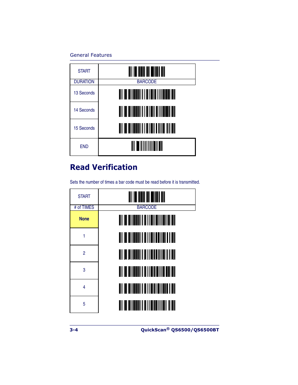Read verification | Datalogic Scanning QUICKSCAN QS6500BT User Manual | Page 22 / 336