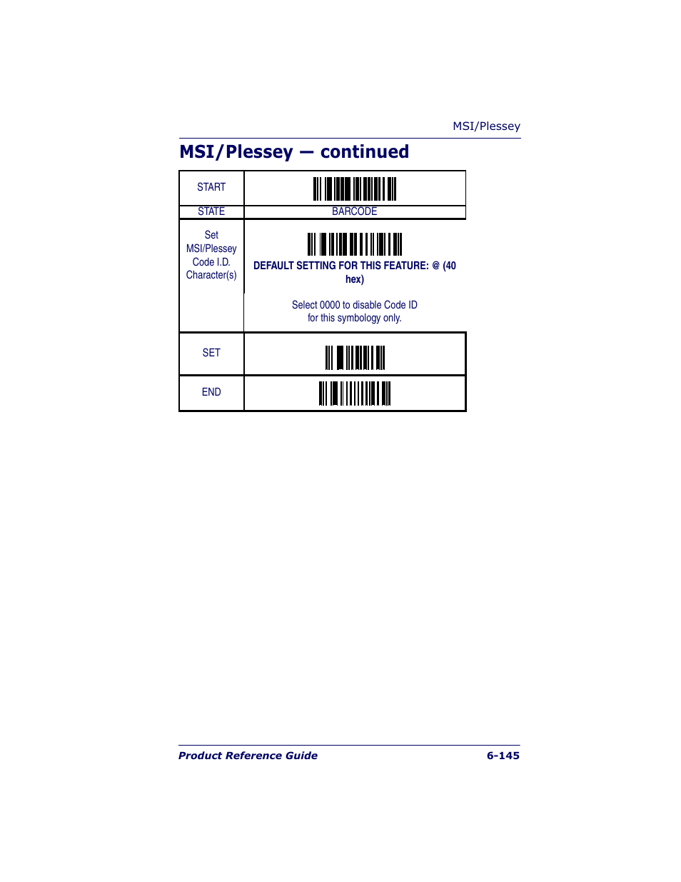 Msi/plessey — continued | Datalogic Scanning QUICKSCAN QS6500BT User Manual | Page 233 / 336