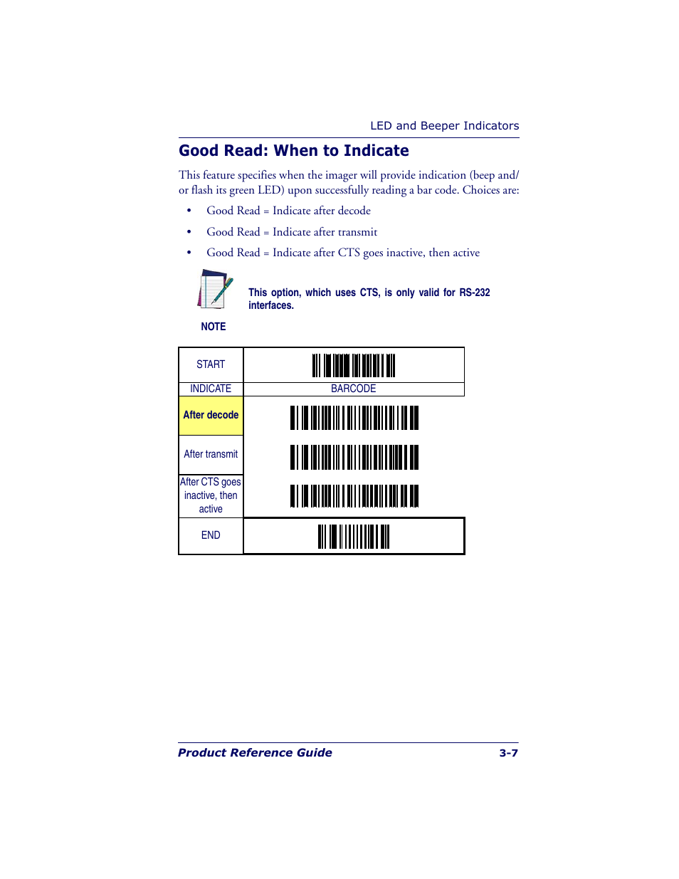 Good read: when to indicate | Datalogic Scanning QUICKSCAN QS6500BT User Manual | Page 25 / 336