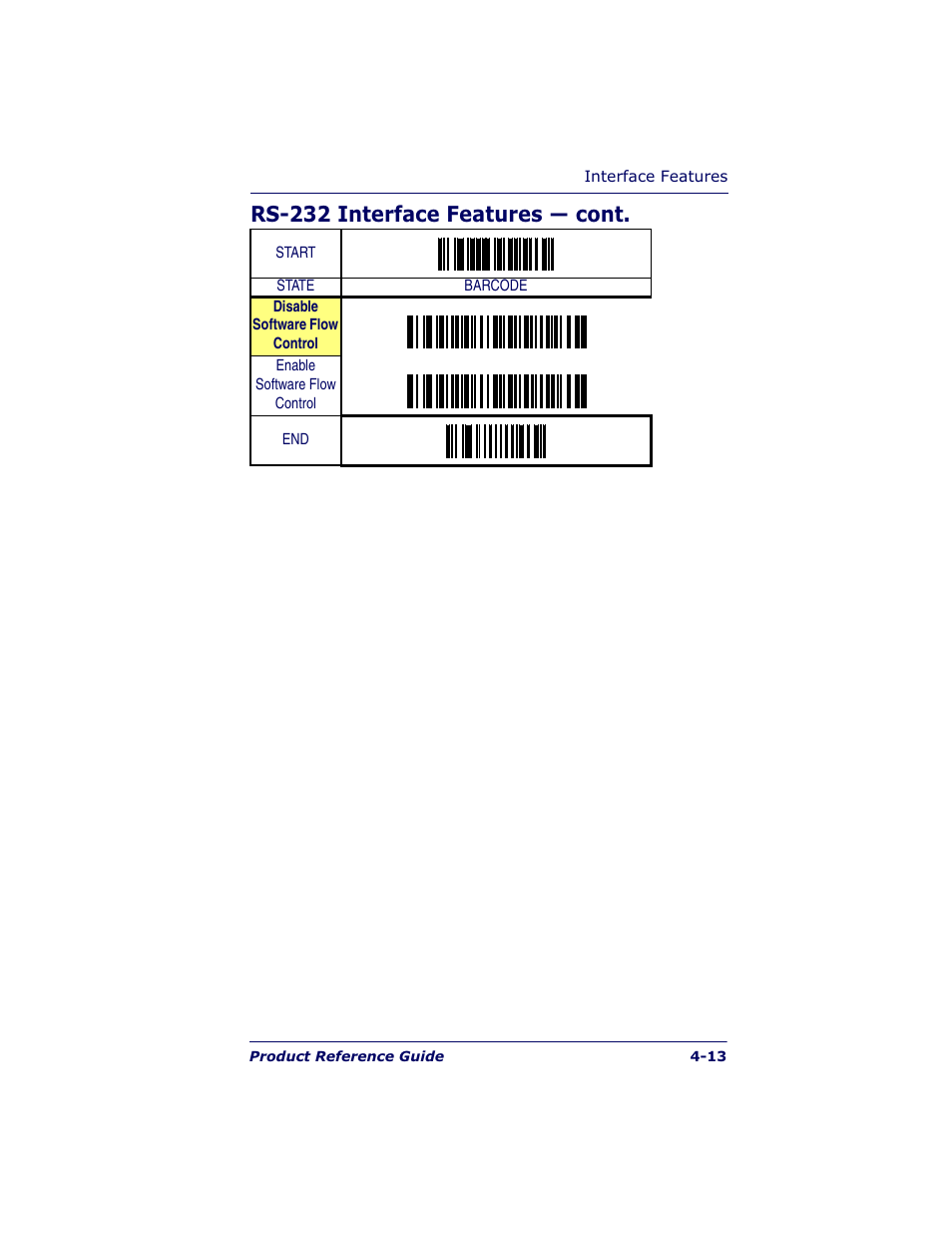 Rs-232 interface features — cont | Datalogic Scanning QUICKSCAN QS6500BT User Manual | Page 49 / 336