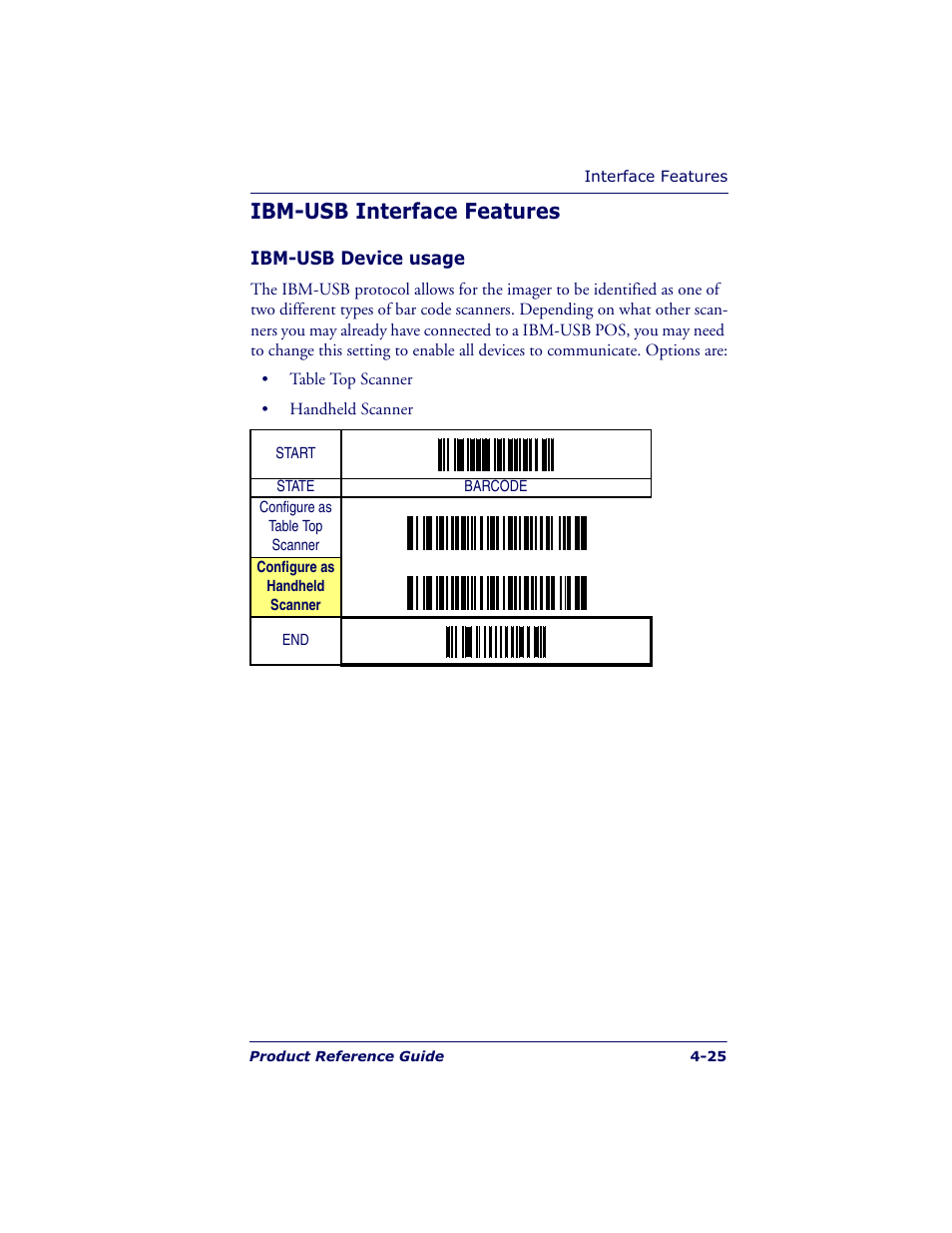 Ibm-usb interface features | Datalogic Scanning QUICKSCAN QS6500BT User Manual | Page 61 / 336