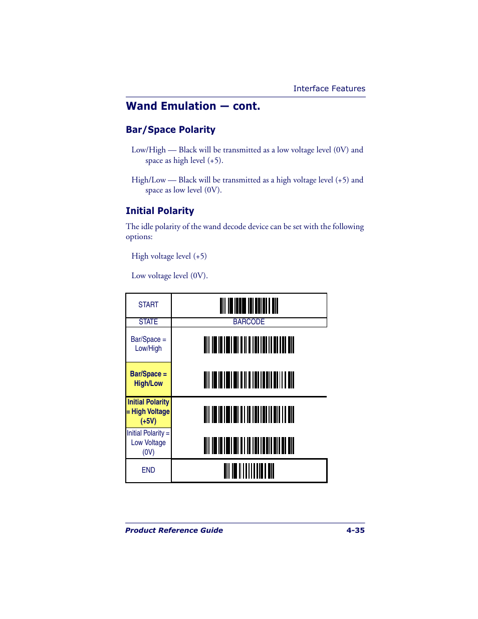 Wand emulation — cont | Datalogic Scanning QUICKSCAN QS6500BT User Manual | Page 71 / 336