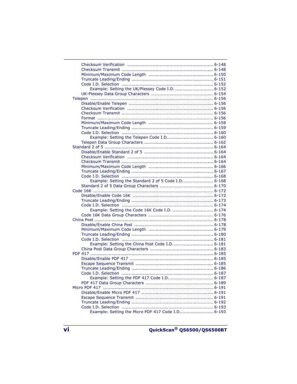 Datalogic Scanning QUICKSCAN QS6500BT User Manual | Page 8 / 336