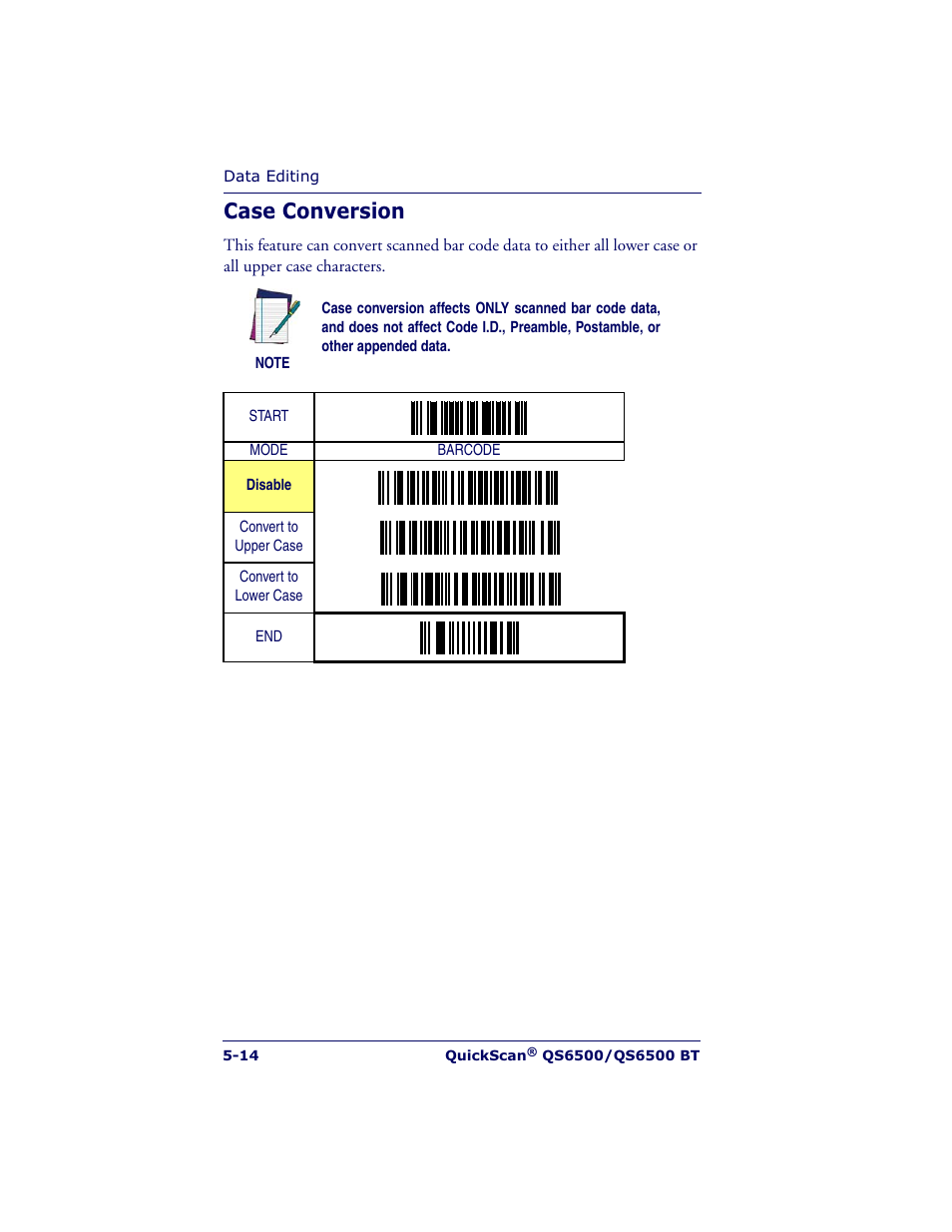 Case conversion | Datalogic Scanning QUICKSCAN QS6500BT User Manual | Page 88 / 336