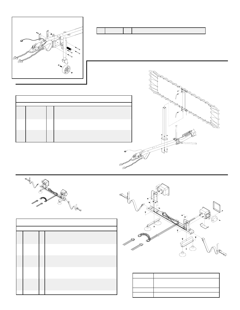 Optional wheel jack, Wheel jack parts list, Optional deflector parts list | Light bar parts list | Demco Kar-Kaddy 3 KK370SB User Manual | Page 28 / 32