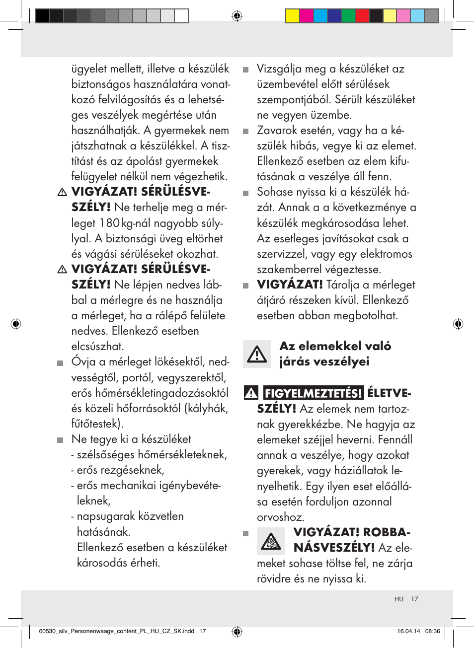 Silvercrest Z30936/Z30936A User Manual | Page 17 / 42