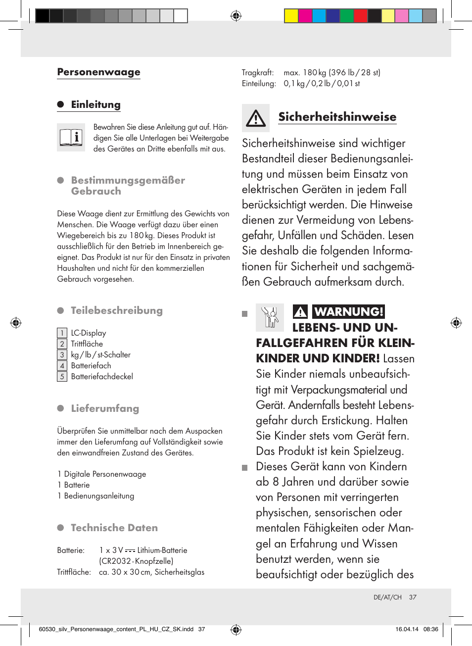 Silvercrest Z30936/Z30936A User Manual | Page 37 / 42
