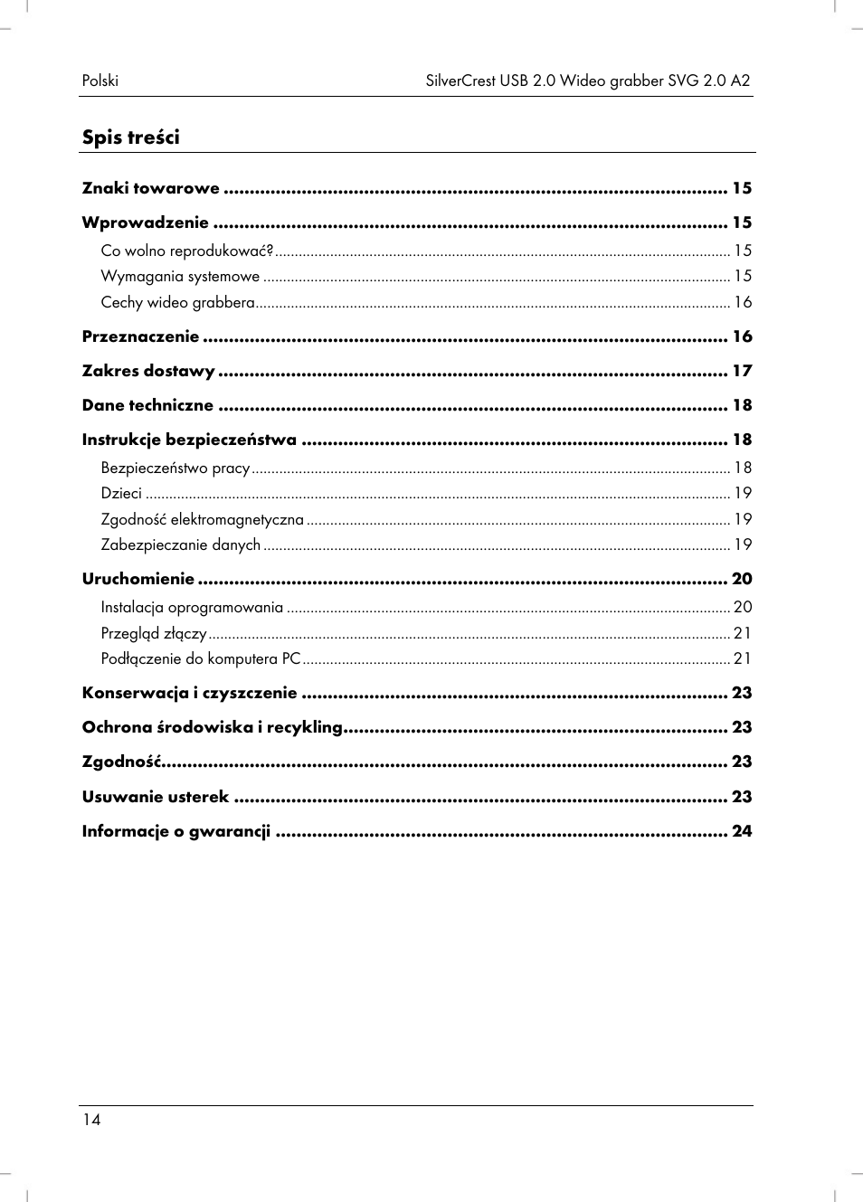 Silvercrest SVG 2.0 A2 User Manual | Page 15 / 63