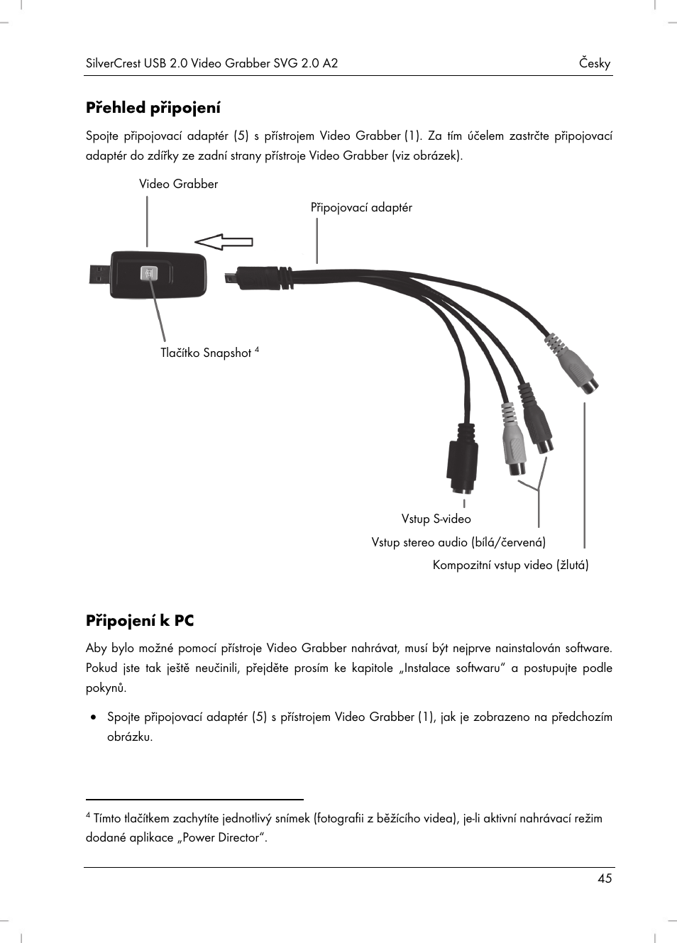 Přehled připojení, Připojení k pc | Silvercrest SVG 2.0 A2 User Manual | Page 46 / 63