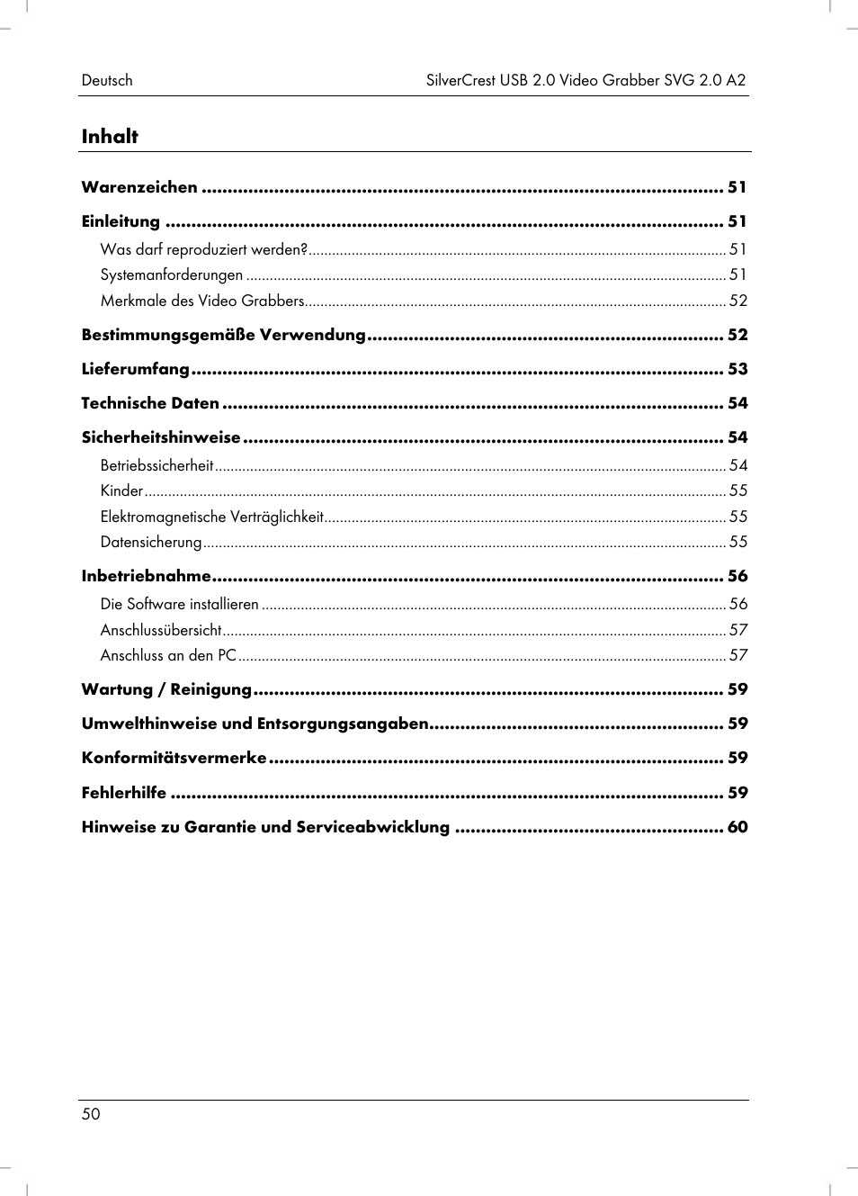 Silvercrest SVG 2.0 A2 User Manual | Page 51 / 63