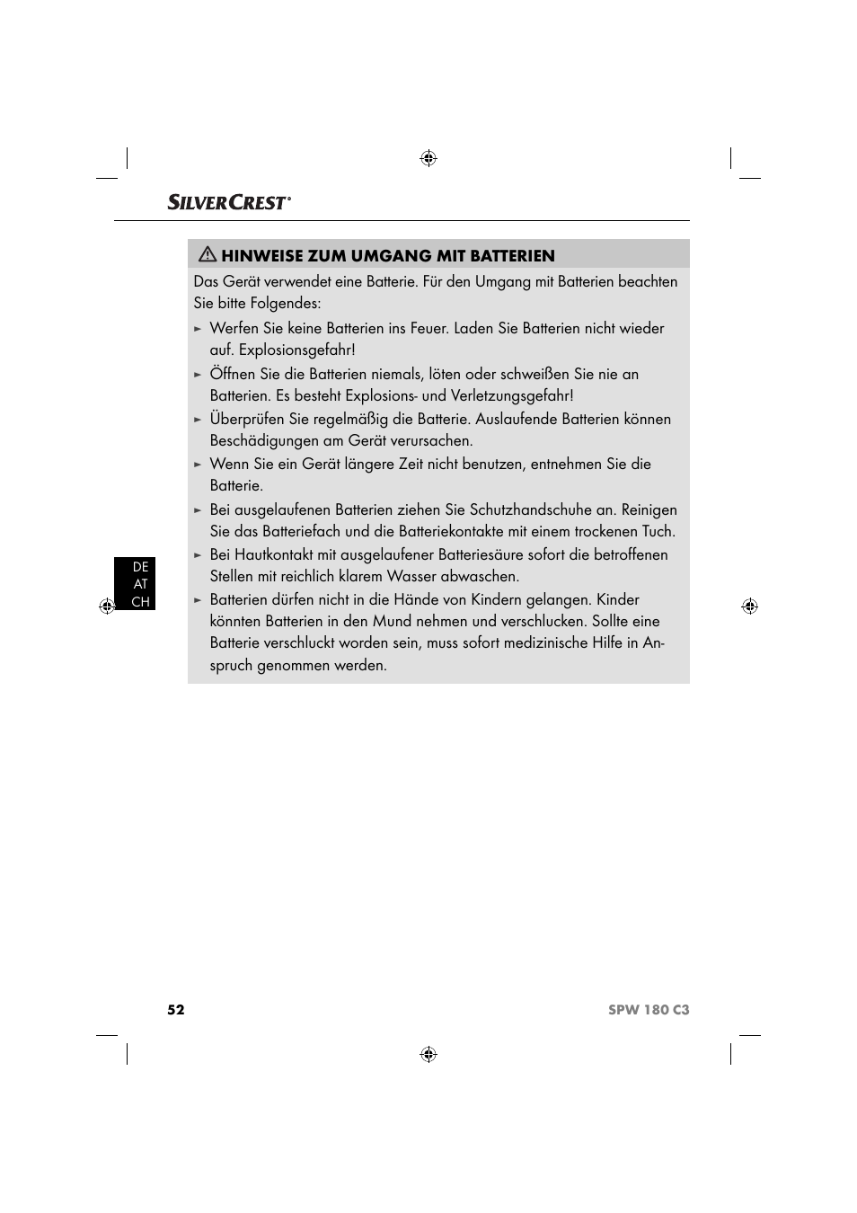 Silvercrest SPW 180 C3 User Manual | Page 55 / 60