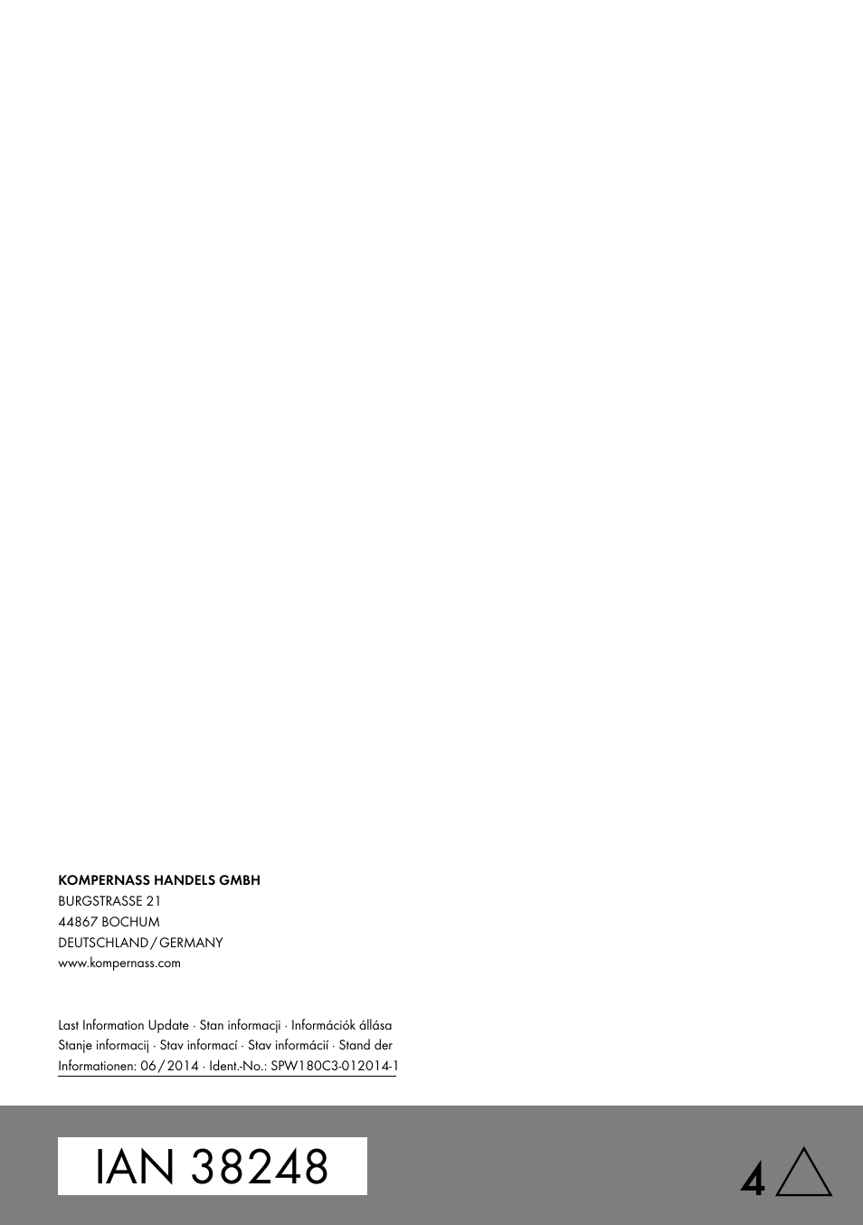 Silvercrest SPW 180 C3 User Manual | Page 60 / 60