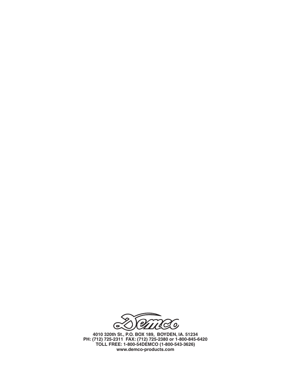 Demco TP20080 User Manual | Page 12 / 12