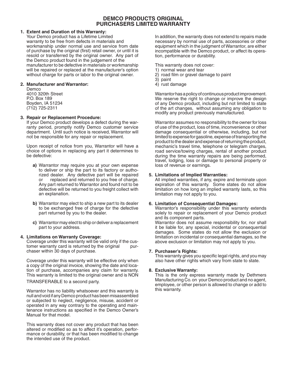 Demco TP20080 User Manual | Page 6 / 12