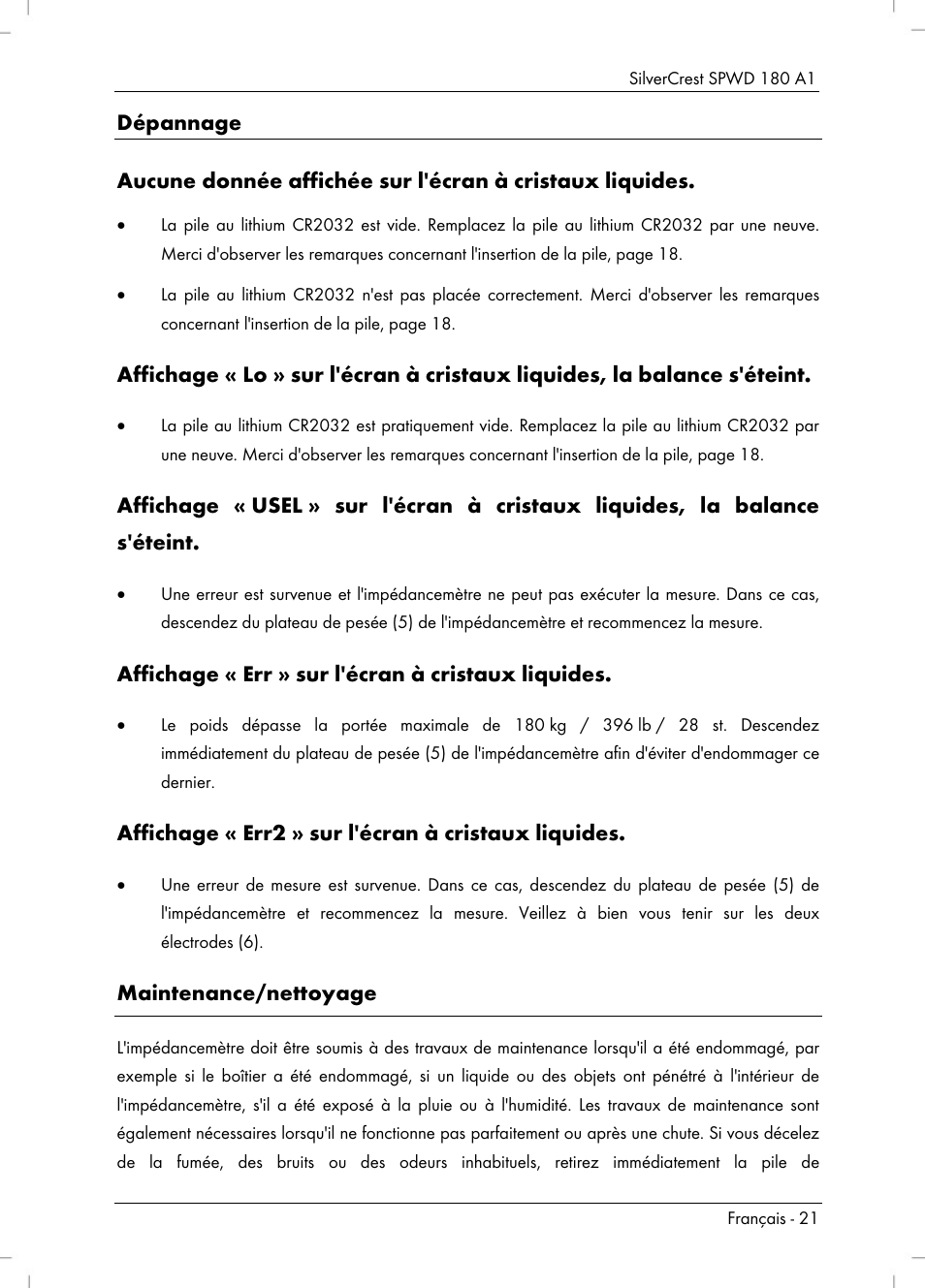 Silvercrest SPWD 180 A1 User Manual | Page 23 / 60