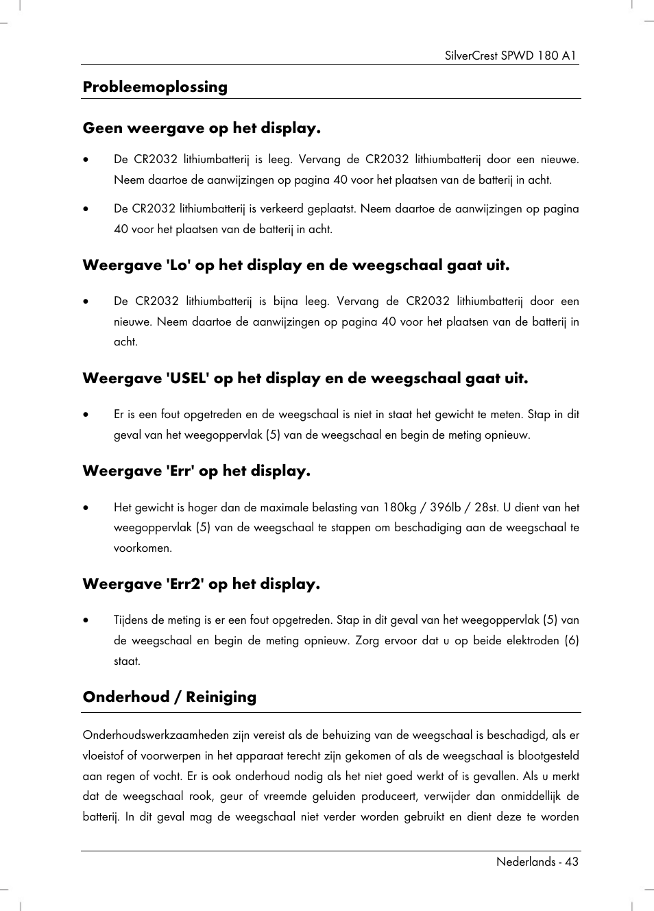 Silvercrest SPWD 180 A1 User Manual | Page 45 / 60