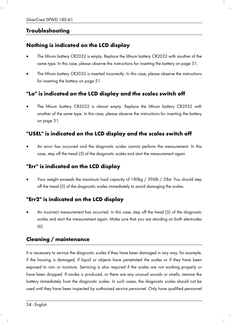 Silvercrest SPWD 180 A1 User Manual | Page 56 / 60
