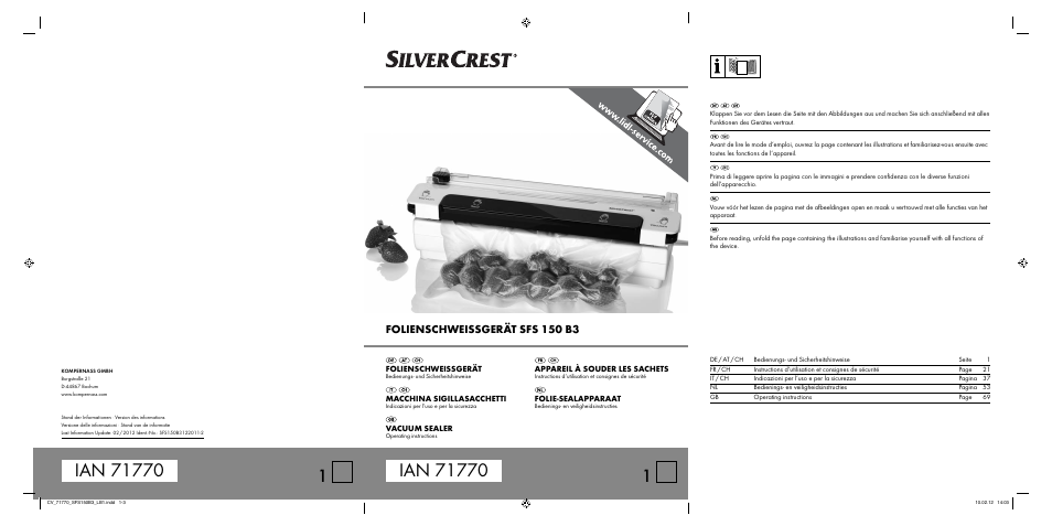 Silvercrest SFS 150 B3 User Manual | 86 pages