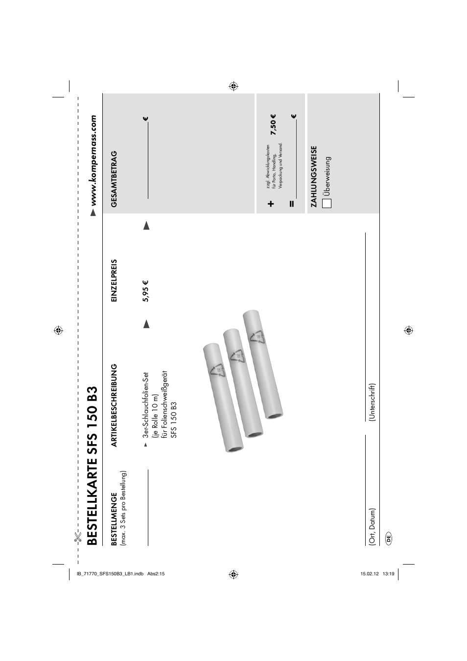 Bes tellkarte sfs 150 b3 | Silvercrest SFS 150 B3 User Manual | Page 17 / 86