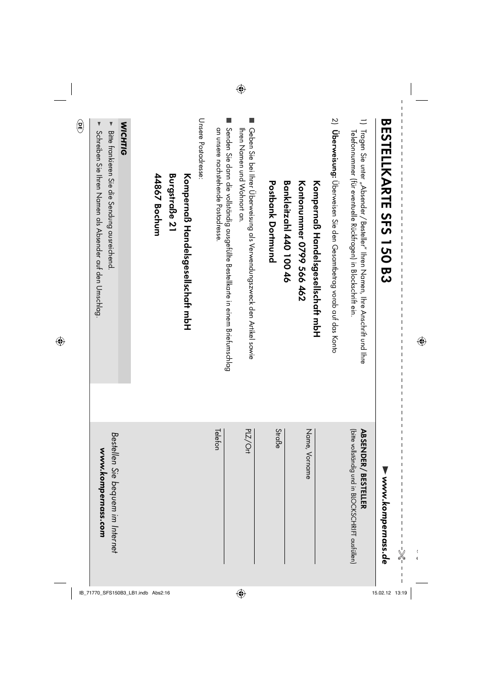 Bes tellkarte sfs 150 b3 | Silvercrest SFS 150 B3 User Manual | Page 18 / 86